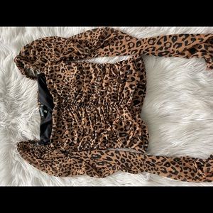 Misguided Cheetah Long sleeve going out top